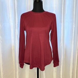 Rosvigor, pleated, casual top, burnt orange, size small.